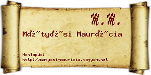 Mátyási Maurícia névjegykártya